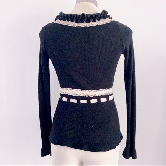 Y2k ALANNAH HILL 100% merino Cardigan with silk ties SIZE 6 - Picture 4 of 15
